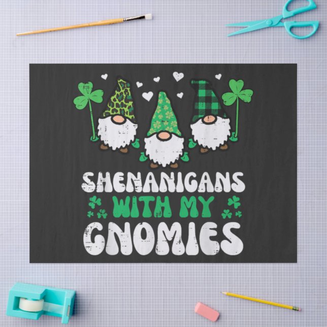 St Patrick Shenanigans With Gnomies Gnomes Tissue Paper (Craft)