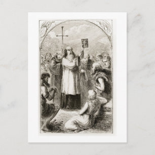 St. Patrick showing the people of Ireland the Four Postcard