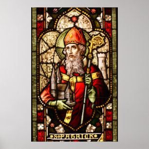 St. Patrick Stained Glass Art Deco Poster