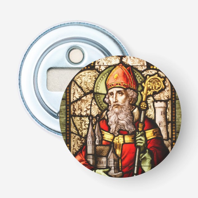 St Patrick Stained Glass Bottle Opener (Front)