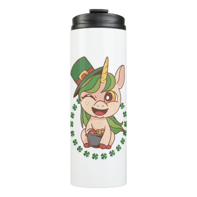 St Patrick Unicorn Thermal Tumbler (Front)