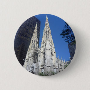 st patricks 6 cm round badge