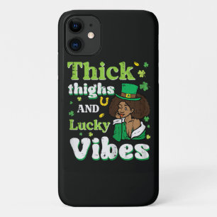 St Patricks Afro Thick Thighs Lucky Vibes iPhone 11 Case