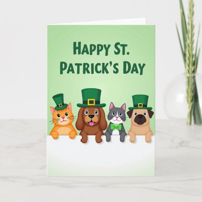 St Patricks Animal Friends Holiday Card (Front)