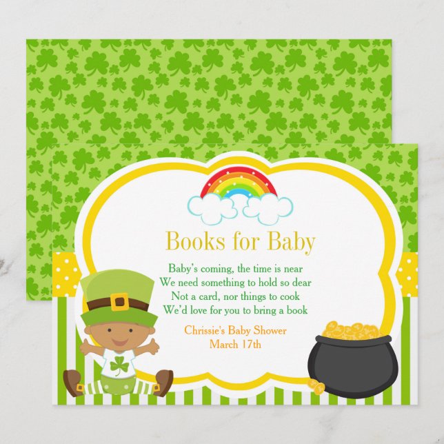 St Patricks Baby Shower Books for Baby Invitation (Front/Back)