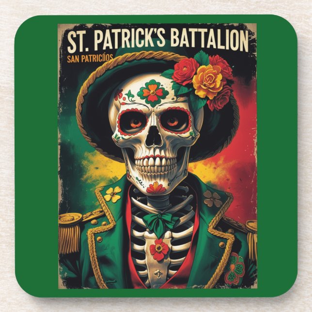 St Patricks Battalion San Patricios Irish Mexican Coaster (Front)