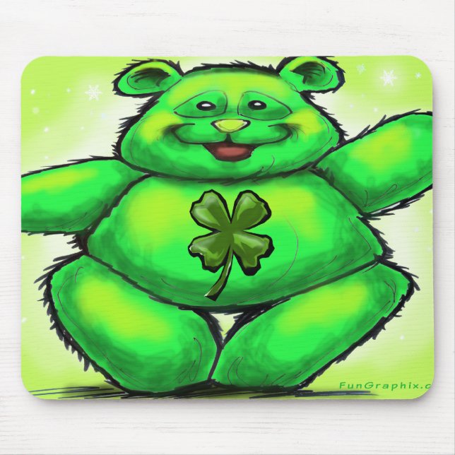 St. Patrick's Bear Mouse Pad (Front)