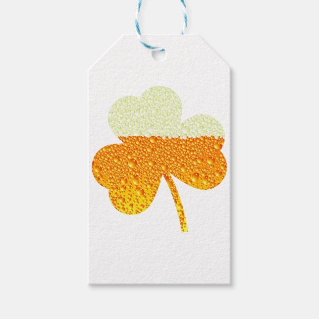 st patricks beer clover gift tags (Front)