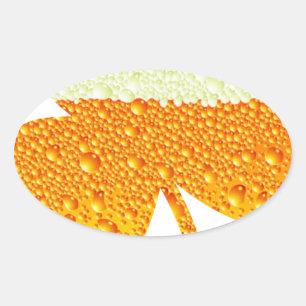 st patricks beer clover oval sticker
