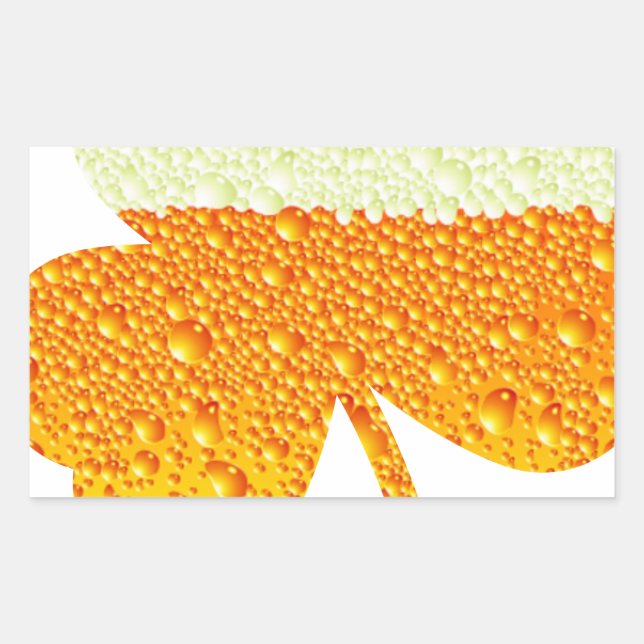 st patricks beer clover rectangular sticker (Front)
