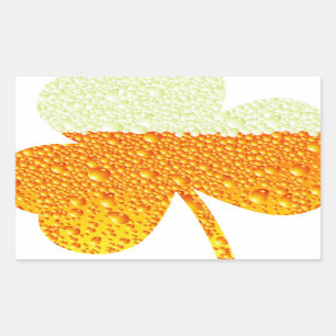 st patricks beer clover rectangular sticker