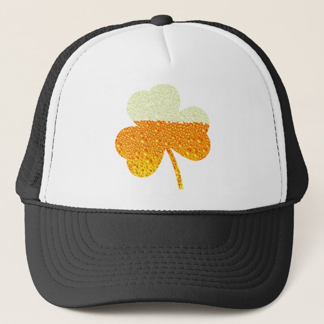 st patricks beer clover trucker hat (Front)