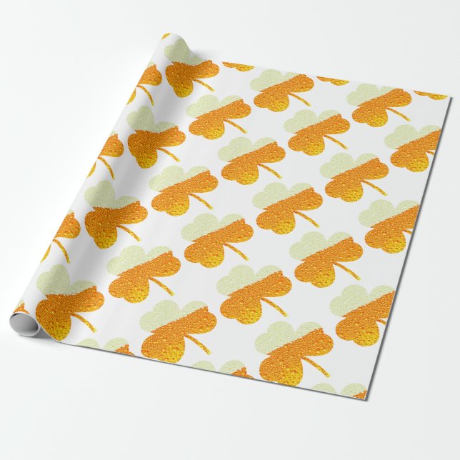 st patricks beer clover wrapping paper (Unrolled)