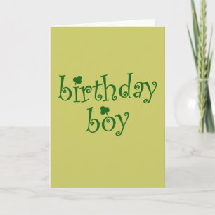 St Patrick's Birthday Boy with Shamrocks Card