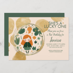 St. Patricks Birthday Girl Shamrock Any Age  Invitation