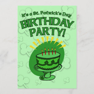 St. Patrick's Birthday Party Invite Customisable