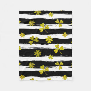 st patricks black white clover blanket