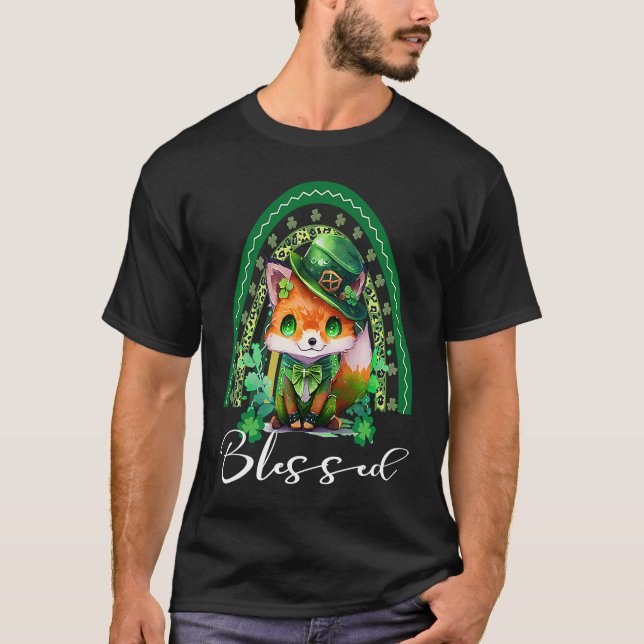 St Patrick's Blessed Cute Rainbow Adorable Christi T-Shirt (Front)