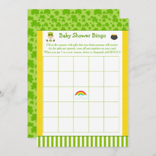 St Patricks Boy Baby Shower Party Bingo Invitation