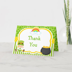 St Patricks Boy Baby Shower Thank You Card