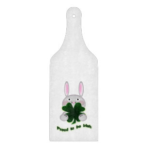 St. Patricks Bunny Proud to be Irish Shamrock Cutting Board