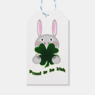 St. Patricks Bunny Proud to be Irish Shamrock Gift Tags