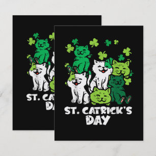 St Patricks Catricks Day Cats Saint Pattys Announcement
