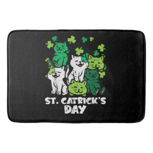 St Patricks Catricks Day Cats Saint Pattys Bath Mat