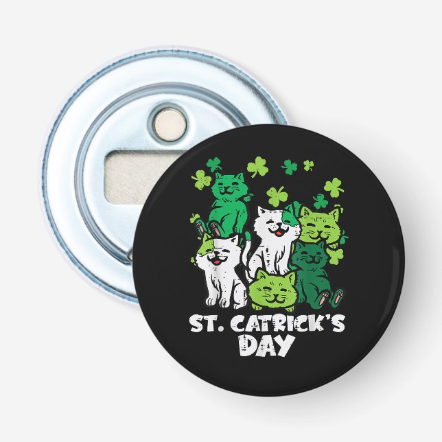 St Patricks Catricks Day Cats Saint Pattys Bottle Opener (Front)