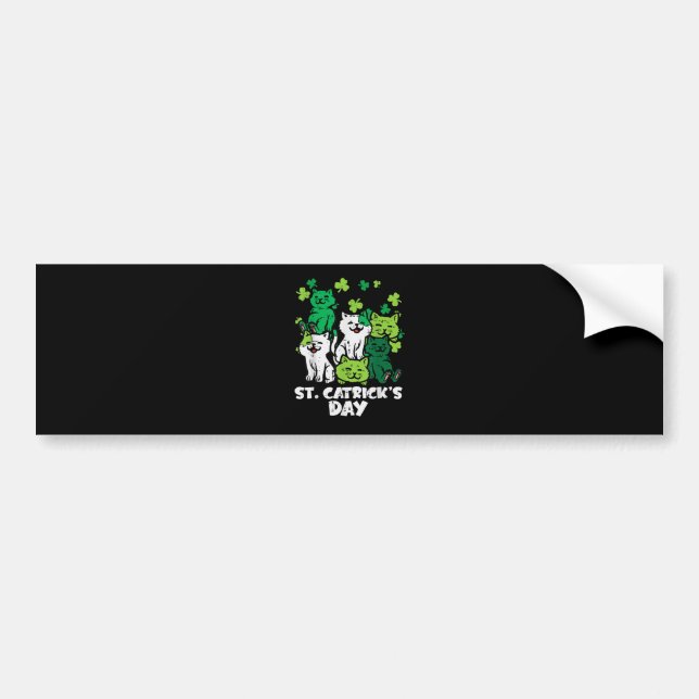 St Patricks Catricks Day Cats Saint Pattys Bumper Sticker (Front)