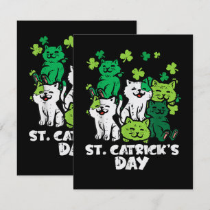 St Patricks Catricks Day Cats Saint Pattys Card