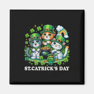 St Patricks Catricks Day Cats Saint Pattys Cat Lov Magnet