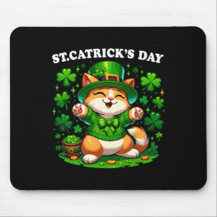 St Patricks Catricks Day Cats Saint Pattys Cat Lov Mouse Pad