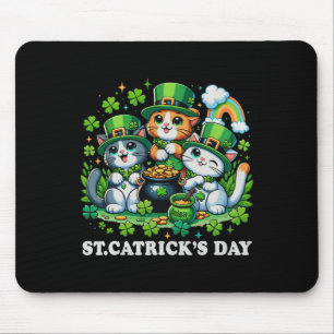 St Patricks Catricks Day Cats Saint Pattys Cat Lov Mouse Pad