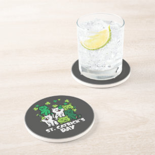 St Patricks Catricks Day Cats Saint Pattys Coaster