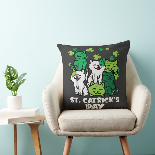 St Patricks Catricks Day Cats Saint Pattys Cushion (Chair)