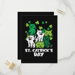 St Patricks Catricks Day Cats Saint Pattys Invitation Postcard