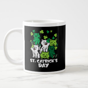 St Patricks Catricks Day Cats Saint Pattys Large Coffee Mug
