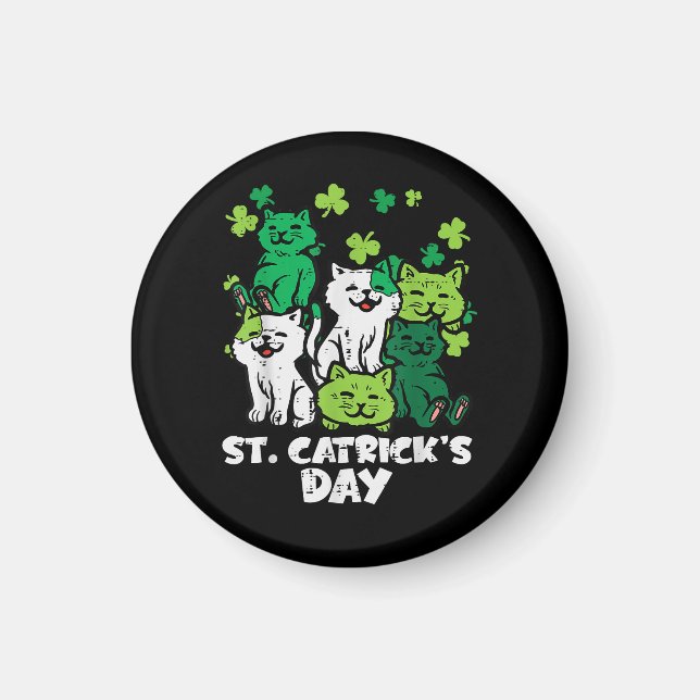 St Patricks Catricks Day Cats Saint Pattys Magnet (Front)