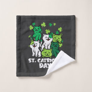 St Patricks Catricks Day Cats Saint Pattys Wash Cloth