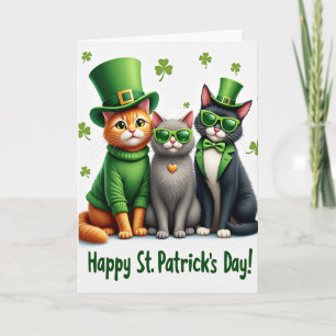 St Patricks Cats For Partner Card