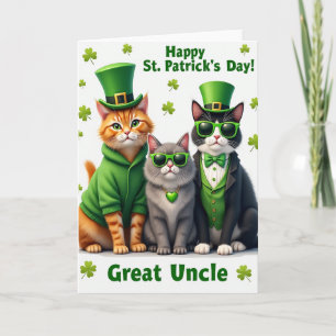 St Patricks Cats Great Uncle Card