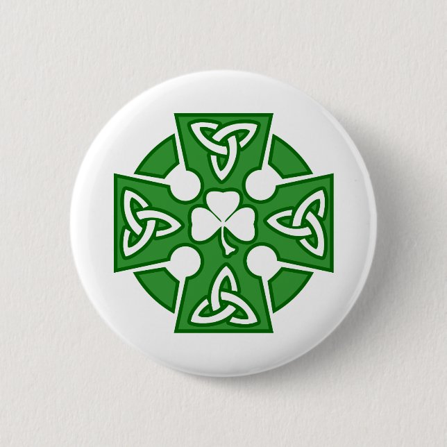 St Patrick's Celtic cross 6 Cm Round Badge (Front)