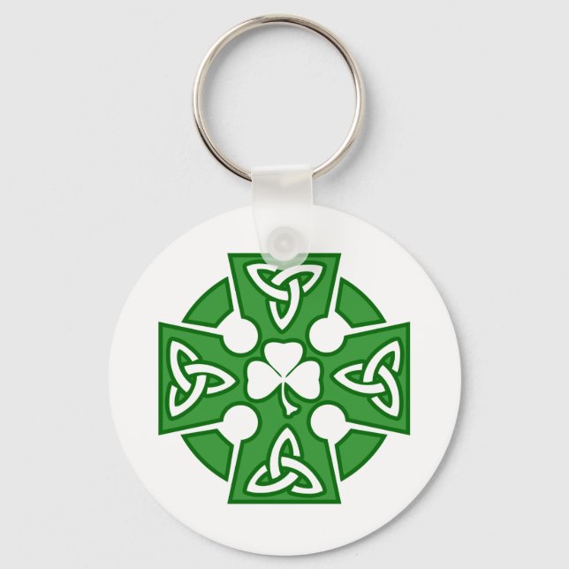 St Patrick's Celtic cross Key Ring (Front)