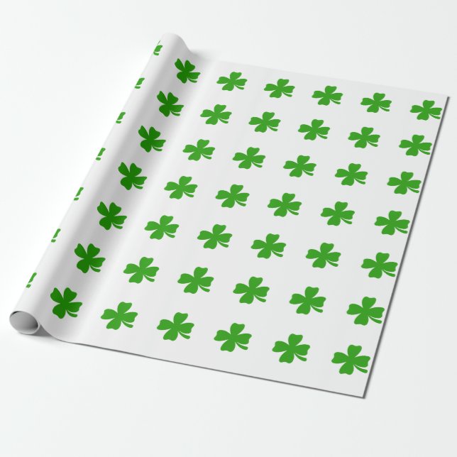 st patricks clover emoji wrapping paper (Unrolled)