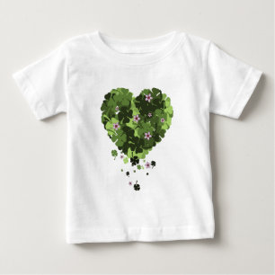 St. Patrick's Clover Heart Baby T-Shirt