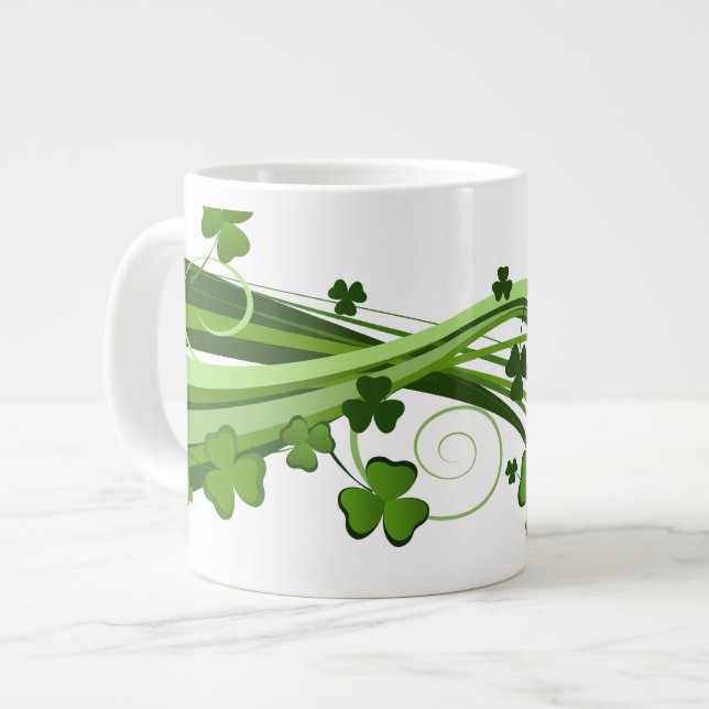 St. Patrick's Clover Jumbo Mug (Front Left)