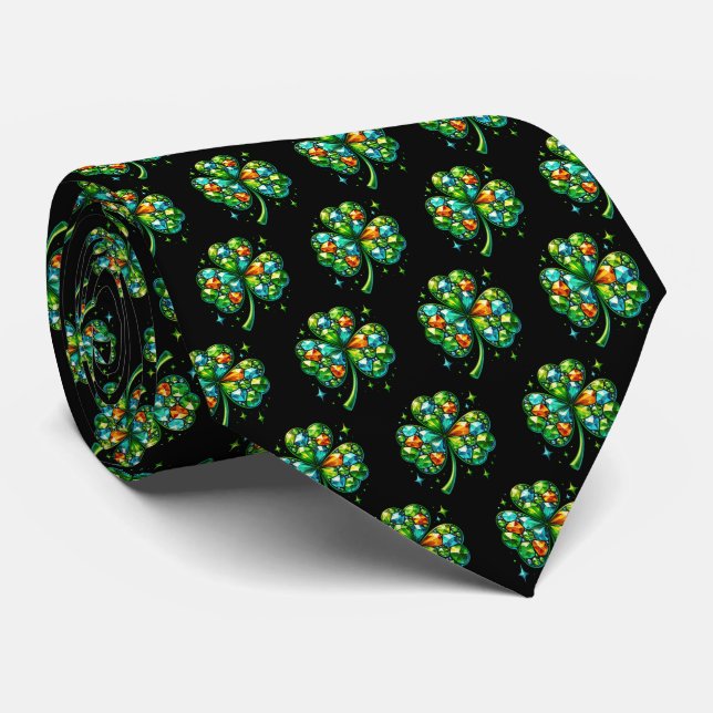 St. Patrick's Clover Men's Tie (Rolled)