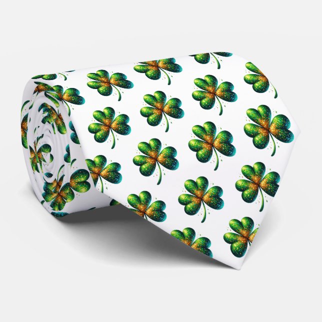 St. Patrick's Clover Men's Tie (Rolled)