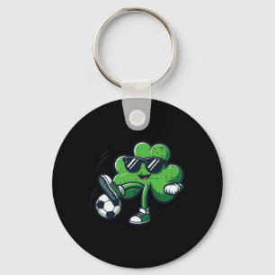 St Patricks Clover Soccer Saint Pattys Football Bo Key Ring